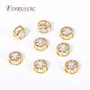 Trendy 18K Gold Plated Brass with Zircon Round/Heart Spacer beads,Separators For Beads,DIY Jewelry Making Supplies Wholesale
