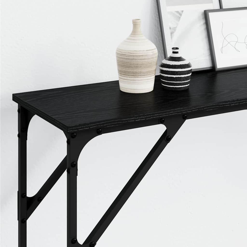Console Table Black Oak Effect 200 X 29 X 75 Cm