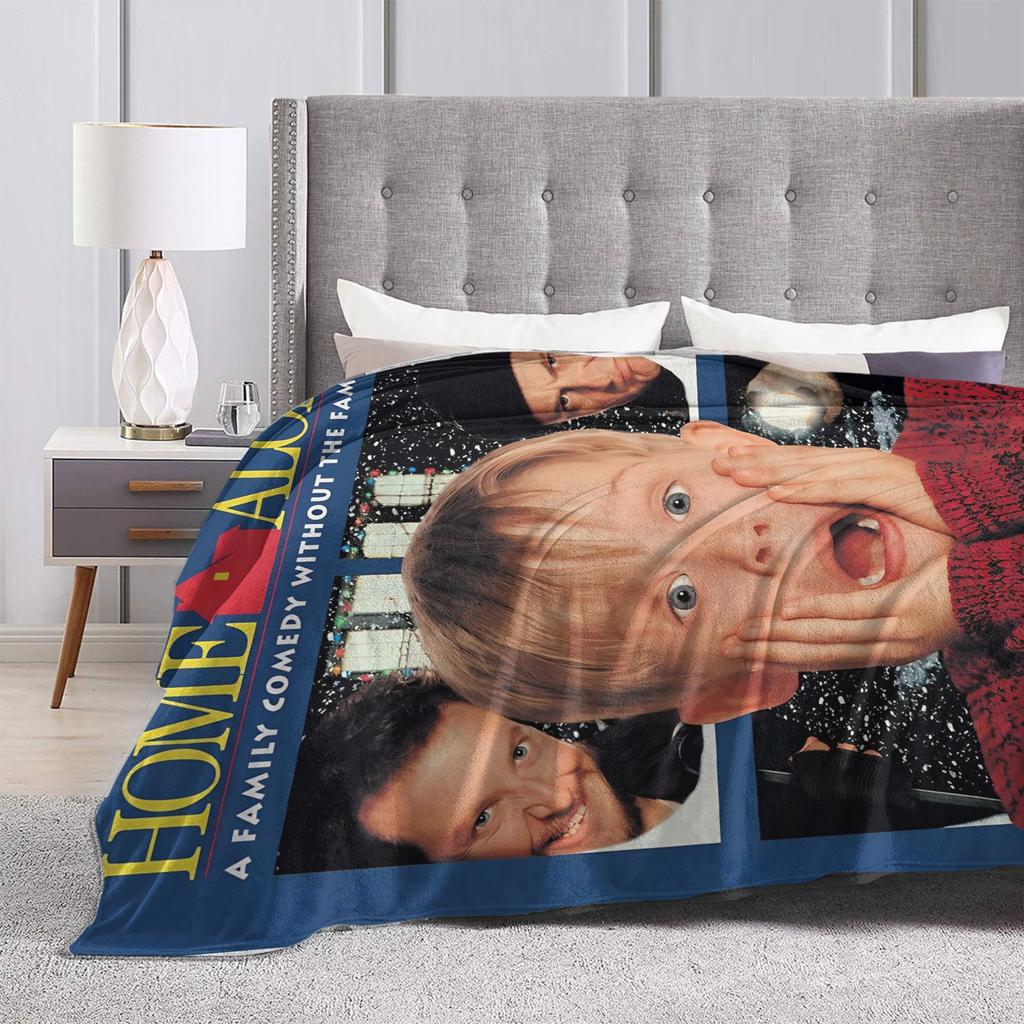 Home Alone Merry Christmas Super Soft Blankets Travel Plush Bedding Throws Couch Chair Flannel Bedspread Sofa Bed Cover