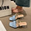 Elegant Women Crystal Shoes Summer Pumps Sandals Jelly Slippers Open Toe High Heels Women Slippers Shoes Heel Clear Sandals