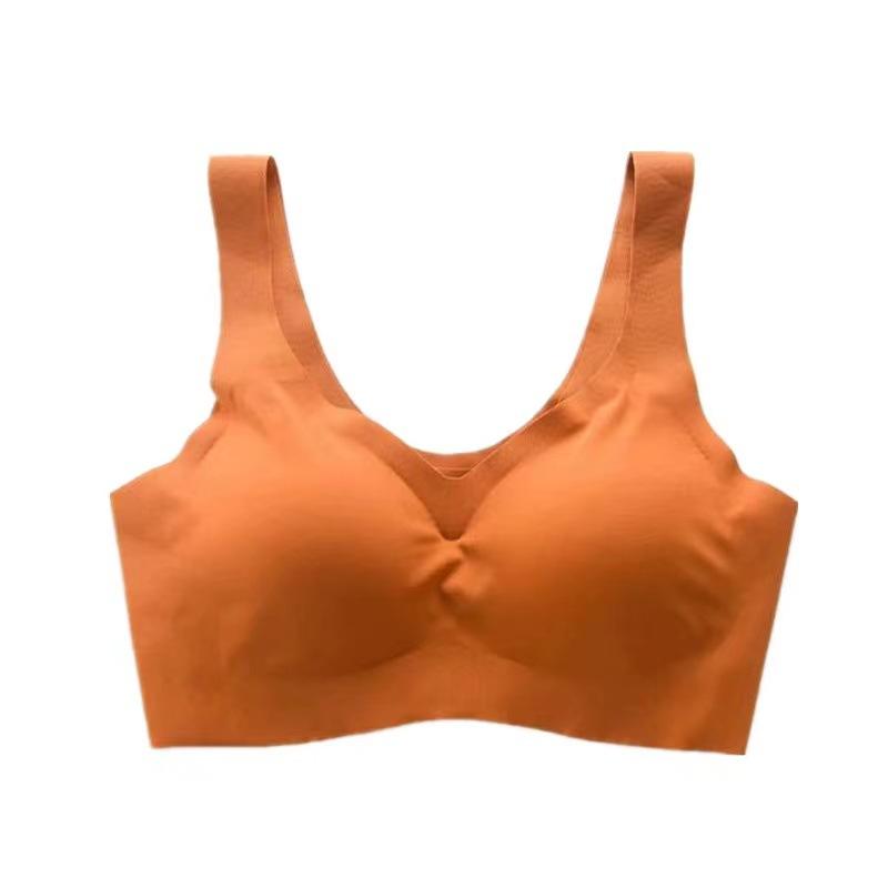 Japanese ice silk seamless peace of mind fourth generation one-piece beauty vest no steel ring sports sleep text