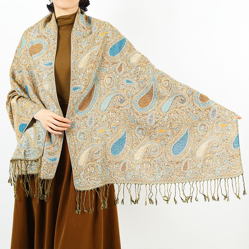 Spring and Autumn Mixed and matched scarf Shawl dual-purpose jacquard small cashew long towel travel photo long towel headscarf