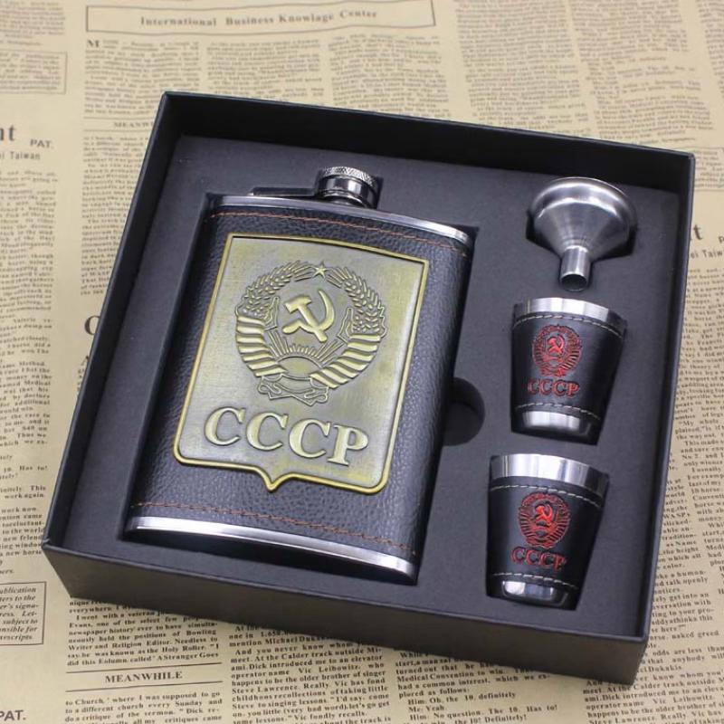 Shangqi Premium 316 Stainless Steel Hip Flask with Leather Wrap