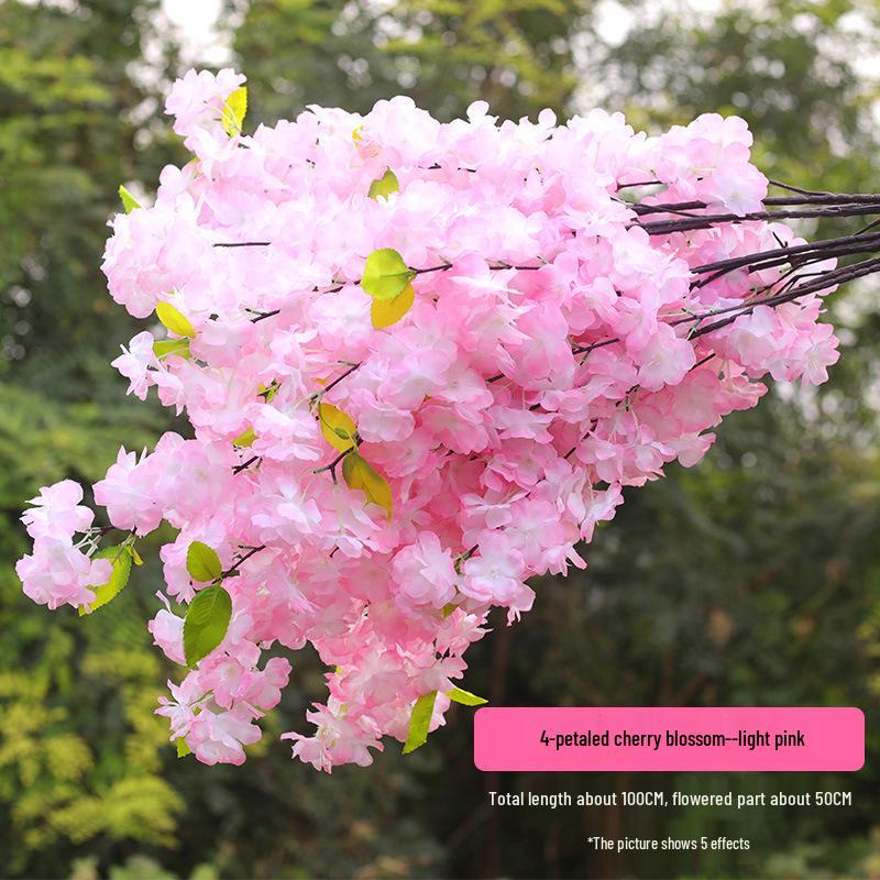 Silk Cherry Blossom Branch Artificial Vine: Floral Decoration for Weddings and Indoor Spaces