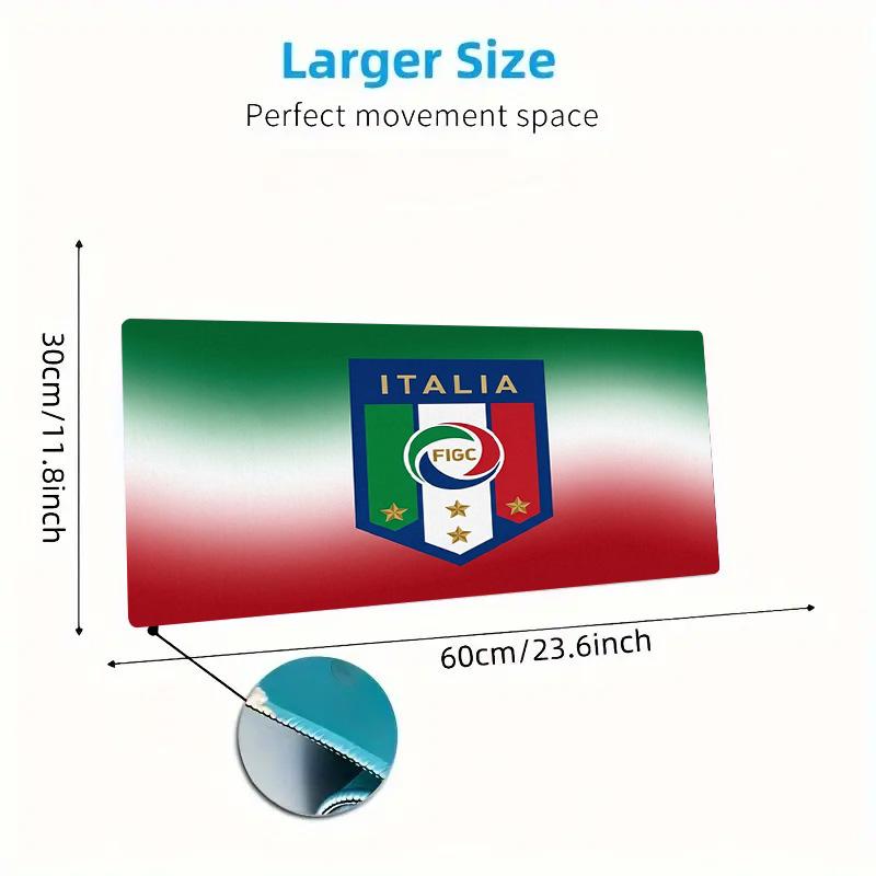 Italy National Football Color Mouse Pad Large Gaming Table Cushion Non-slip Laptop Tablet Big Mousepad XXL Mat Mini PC Playmat With Lock Edge