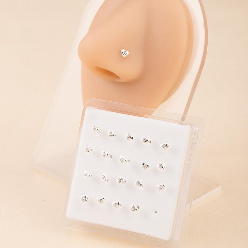 20-teilige Boxed Hip Hop Trendiger Gerader Bar Nasenstecker & Ring Schmuck