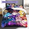 Sword Art Online Muster Bettwäsche-Set Bettbezug Kissenbezug Heimdeko Geschenk (1 Bettbezug + 2 Kissenbezüge, ohne Füllung)