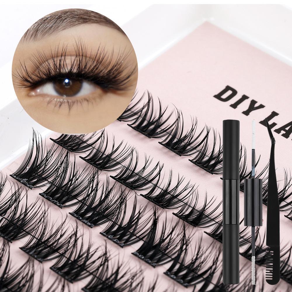 Hot Melt Multi-Hair Segmented Double-Head Eyelash Glue Self-Grafting Single Tuft Eyelash Set