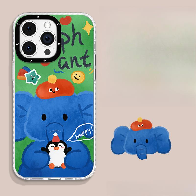 

Граффити Слон Подходит для Apple 13promax Fulcrum Чехол для мобильного телефона 16 Милый мультяшный 15 Магнитная присоска Xiaomi 14 Подставка Redmi K40/K40Pro