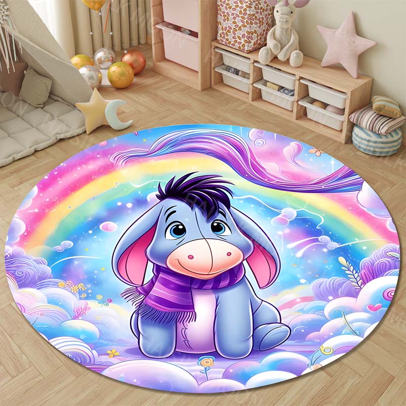 Free Shipping! Winnie The Pooh Eeyore Round Rugs Bedroom Living Room Floor Mats for Kids and Adults Chair Mat Carpet Home Decor