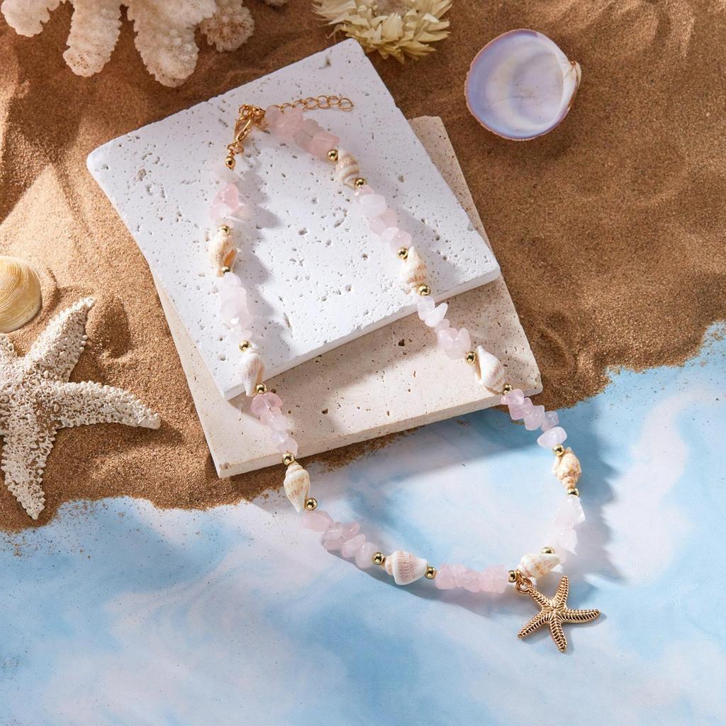 Bohemian Ocean Starfish & Seashell Bracelet for Women: High-End Dopamine Design