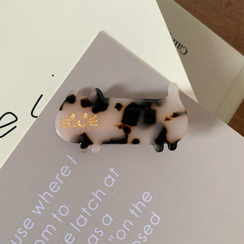 1PC women's cute cat hairpin, banghai edge clip, cute short-legged cat temperament, duckbill clip, fresh hair accessories
