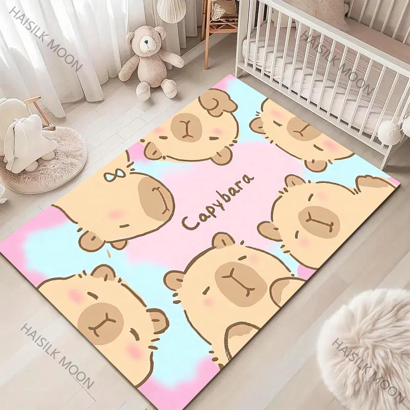 

Multi-Size Cute Cartoon Capybara Pattern Carpet for Living Room Bedroom Sofa Home Decor Non-slip Floor Mat Large Size 40cm x 60cm