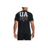 Under Armour Letter Logo Print Breathable Training T-Shirt Men Tops Black 1352043-001
