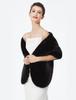 BEAUTELICATE Dickes flauschiges Kunstfell Winter Perfekt für Bühne und Größe Schwarz Damenstola, Groß, Warm, Bolero, Hochzeiten, Erwachsenenzeremonien,