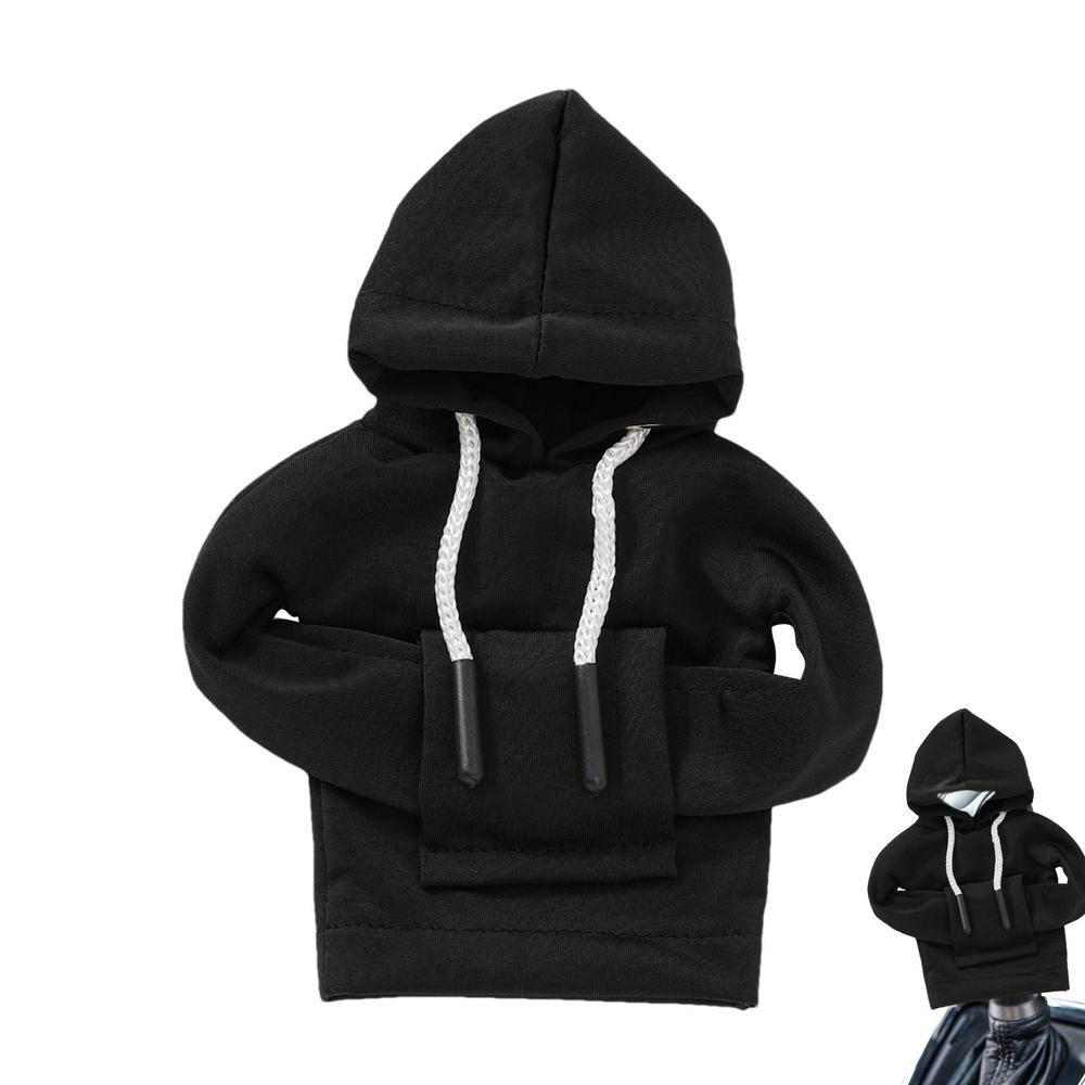 

Толстовка с капюшоном на рычаг переключения передач, мини-толстовка с капюшоном, чехол для ручки переключения передач, дышащая толстовка с капюшоном для автомобиля, симпатичные гаджеты для салона автомобиля, внедорожника чёрный