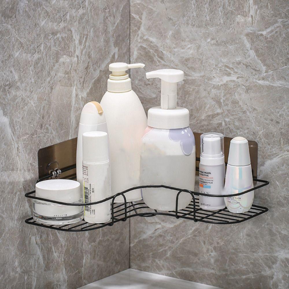 Metal Bathroom Shelf Stainless Steel Shampoo Storage Rack Durable Toilet Organizer  for Kitchen