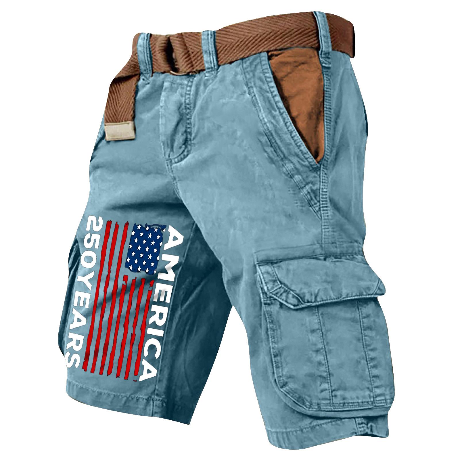 

Men s Summer Printed Casual Multi-Pocket Cargo Shorts XL