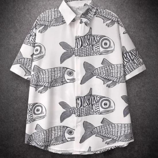 YPRS Men's 2026 Summer Floral 3D Print Short-Sleeved Beach Shirt