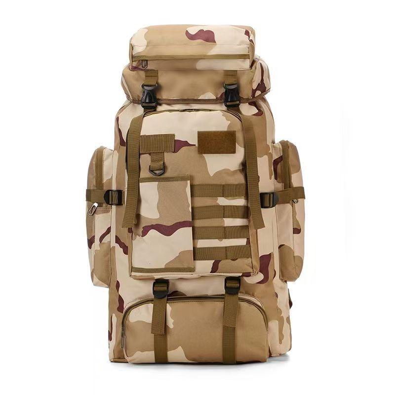 80L Waterproof Camouflage Hiking Backpack - Outdoor Tactical Gear for Men's Camping and Travel