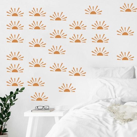 3Pcs Half Sun Wall Stickers, Self-Adhesive Removable Wall Decals, Waterproof And Scratch-Resistant Wall Decals for Bedroom Living Room Nursery Decor