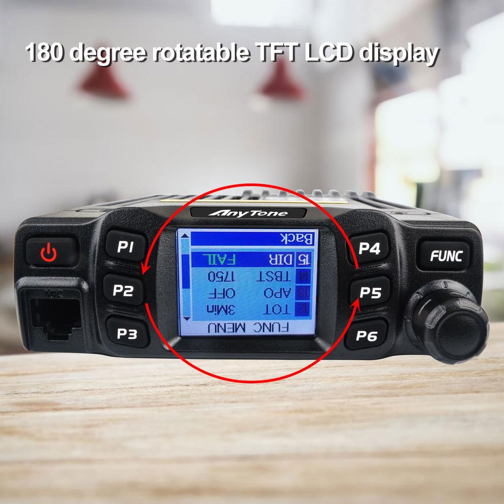 Anytone AT-778UVII GMRS VOX Dual Band 136-174MHz&400-490MHz 25Watt 200Channels 2m 70cm Amateur Analog Mobile Radio Color Screen