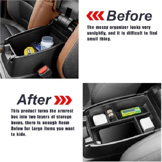 Center Console Organizer Tray Compatible with -2025 Armrest storage Tray