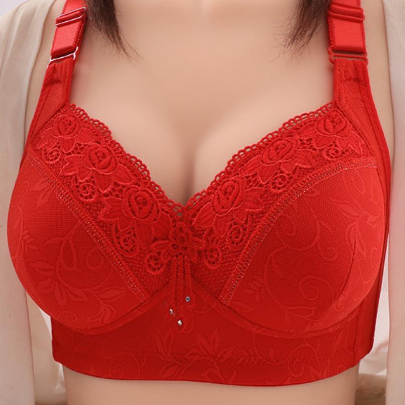 

Oversized luxury lace lace without steel rims bra with side cinched accessory breasts, large chest for small adjustments, shaping mother s underwear 36/80 чорний
