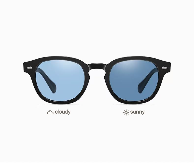 LUXSTAR Polarized Photochromic Sunglasses for Men and Smoke Lens Eyewear Women, (Blue)