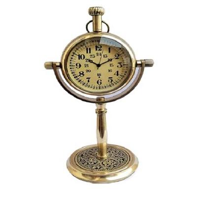 Brass Nautical Brass Stand Clock Table Desk Clock with Bold Numbers Office Table Decor Clock Gift Item