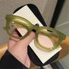 Popular Jelly Green Sun Glasses UV400 INS Style Eyeglasses Retro Punk Shades  for Women & Men