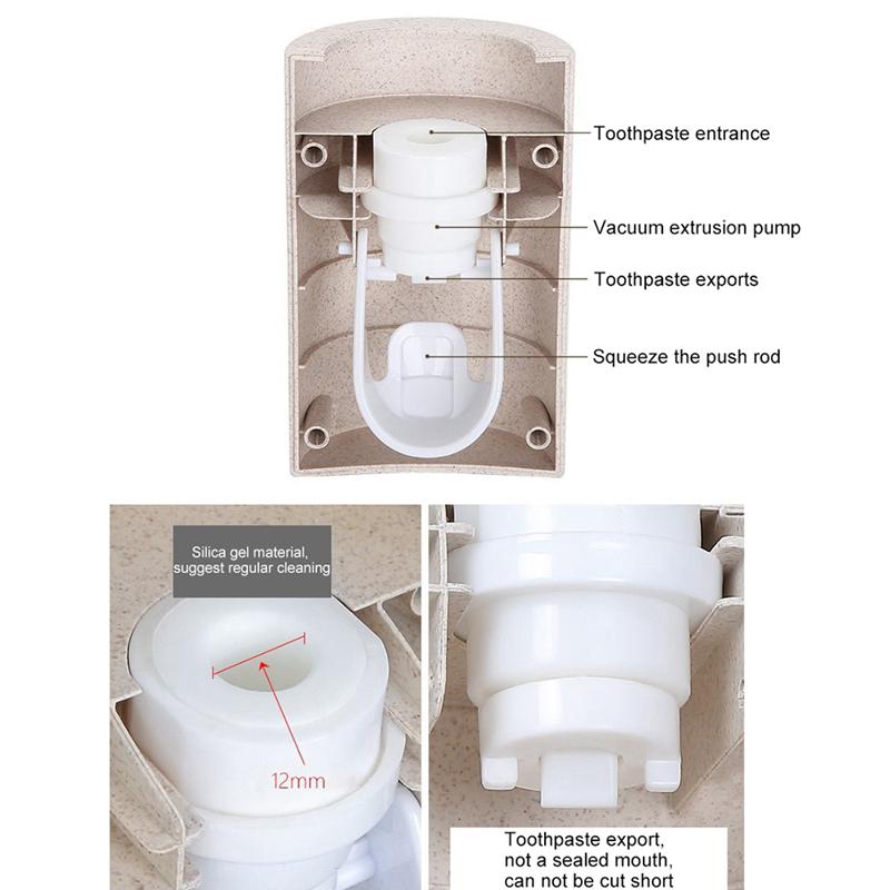 Stoarcătoare Automate de Pastă de Dinți de Uz Casnic Tip Stick-Up Degradabile Paie de Grâu Produse de Baie