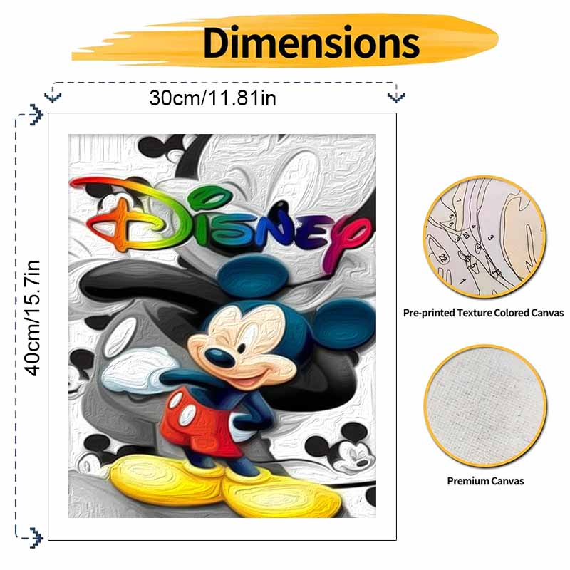 Disney Mickey Mouse Oil Art Painting Kit Home Wall Decor Handmade Gift Modern Craft Canvas Wall Art Painting Pictures For Living Room