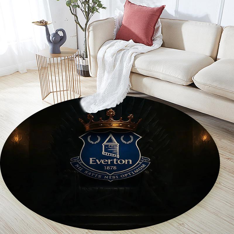 Everton FC Round Area Rug,Carpet Rug for Living Room Bedroom Sofa Playroom Decor,Non-slip Floor Mat