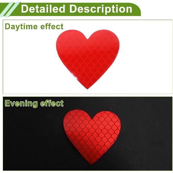 Reflective Bumper Decal Red Heart Rhombus Grid Reflective Car Sticker Personalized Decoration Vehicle Body or Door or Window