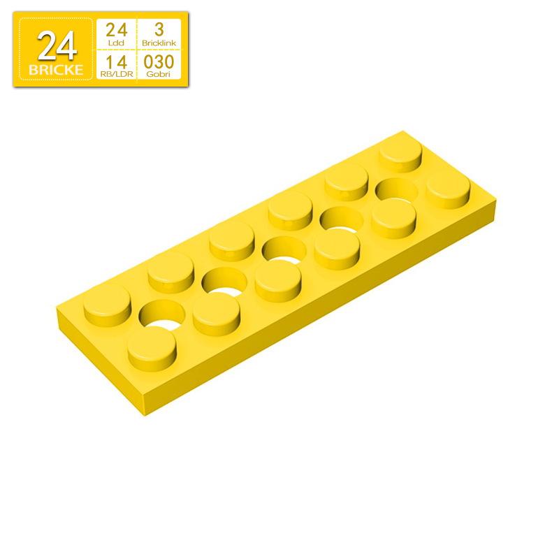 BRICKE 2x6 Brick with 5 Holes Plate – Compatible with LEGO 32001 Blocks, Educational Toy.