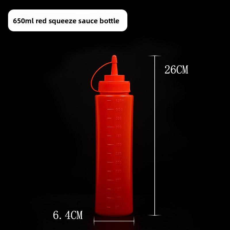 Thickened Plastic Squeeze Sauce Bottle, Tomato Salad Jam Household Seasoning Bottle, Food-grade Pointed Spout Squeeze Sauce Bottle
