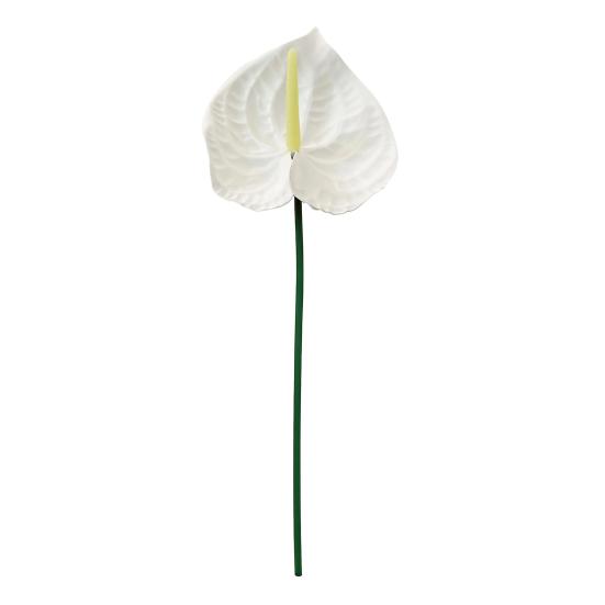 26  Real Touch Anthuriums Flower with Long Plant Artificial Tropical Stem Faux Floral белый