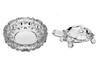 TreegoArt Stunning Glass Turtle and Beautiful Bowl Plate for Home Decor and Office Item - Pack of 2
