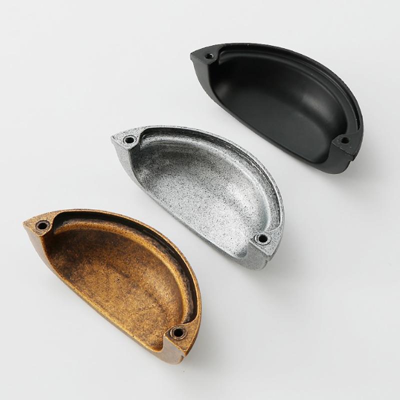 Semicircle Shell Cabinet Handles Wear Resistant Solid Zinc Alloy Drawer Pulls for Laundry Room Cabinet Headboard Upgrade