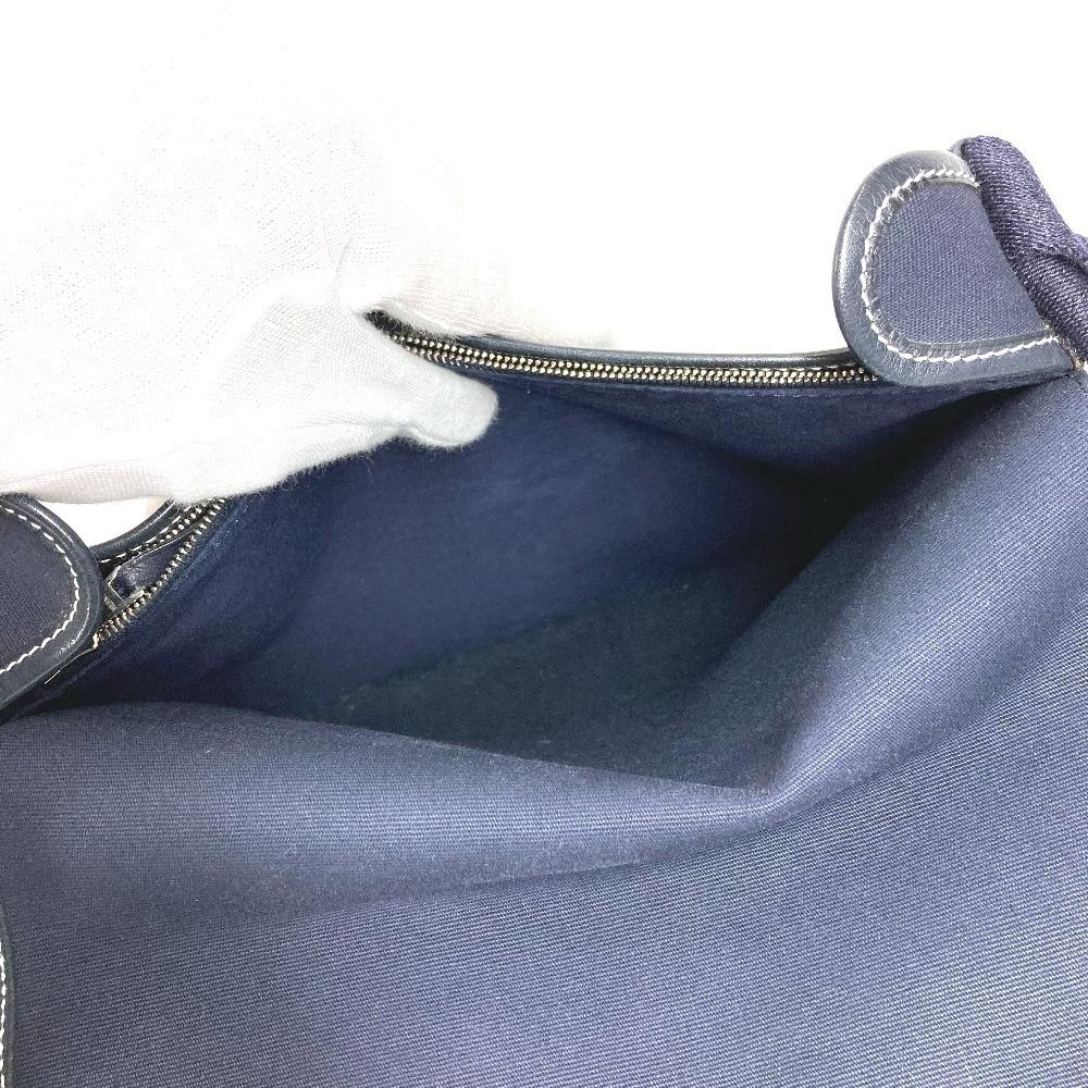 HERMES Buenaventura PM Crossbody bag flap Shoulder Bag Leather/Canvas Navy