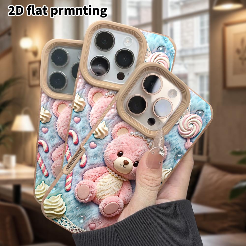 Phone Case: Lambskin 2D Flat Samsung Galaxy A34 A35 M05 M06 S20 S22 S21 FE Plus 5G Protective Case, Plush Teddy Bear, Christmas and Halloween Gift