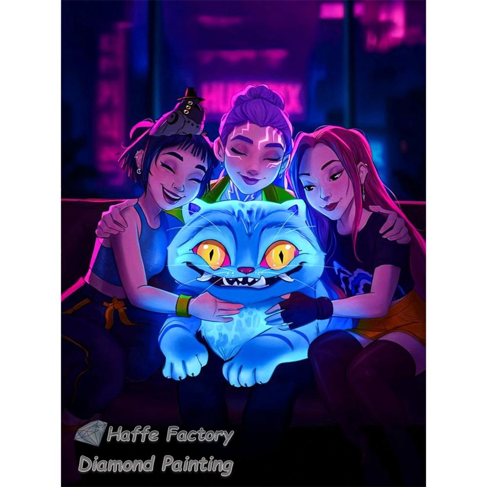 Kpop Łowcy Demonów Anime Malowanie Diamentowe 5d DIY Rumi Mira Zoey Kreskówkowa Dziewczyna Wzór Haftu Krzyżykowego Mozaika Dekoracja Domu