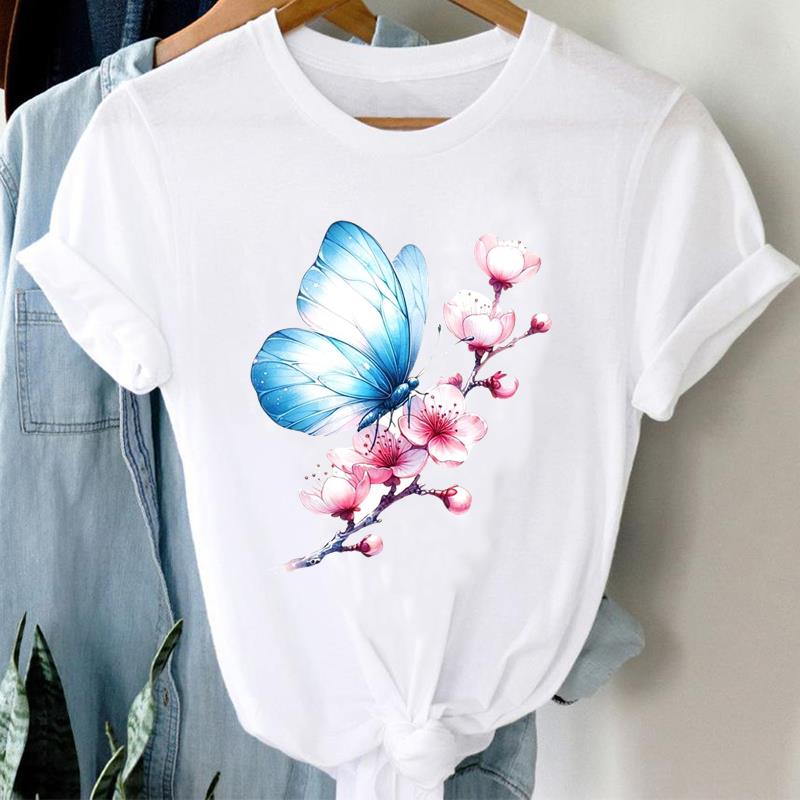 (Asian Size) Short Sleeve T-shirts Casual sweet trend Clothing Printed Female Top T Shirt o-neck Lady Fashion Women Graphic Tee