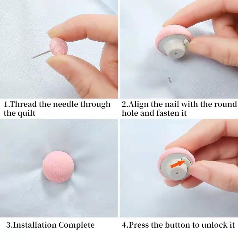 4-20pc Mushroom BedSheet Quilt Clip Anti-Slip Bedding Fasteners Reusable Duvet Cover Blanket Fix Buckle One Button Unlock