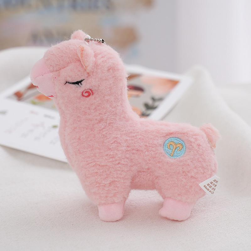 

Cute And Soft Alpaca Plush Keychain Doll With Durable Pp Cotton Filling Pink