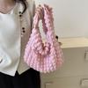 2024 Korean Girlish Wrinkled Cloud Underarm Shoulder Bag - Solid Color Commuting and Shopping Bag