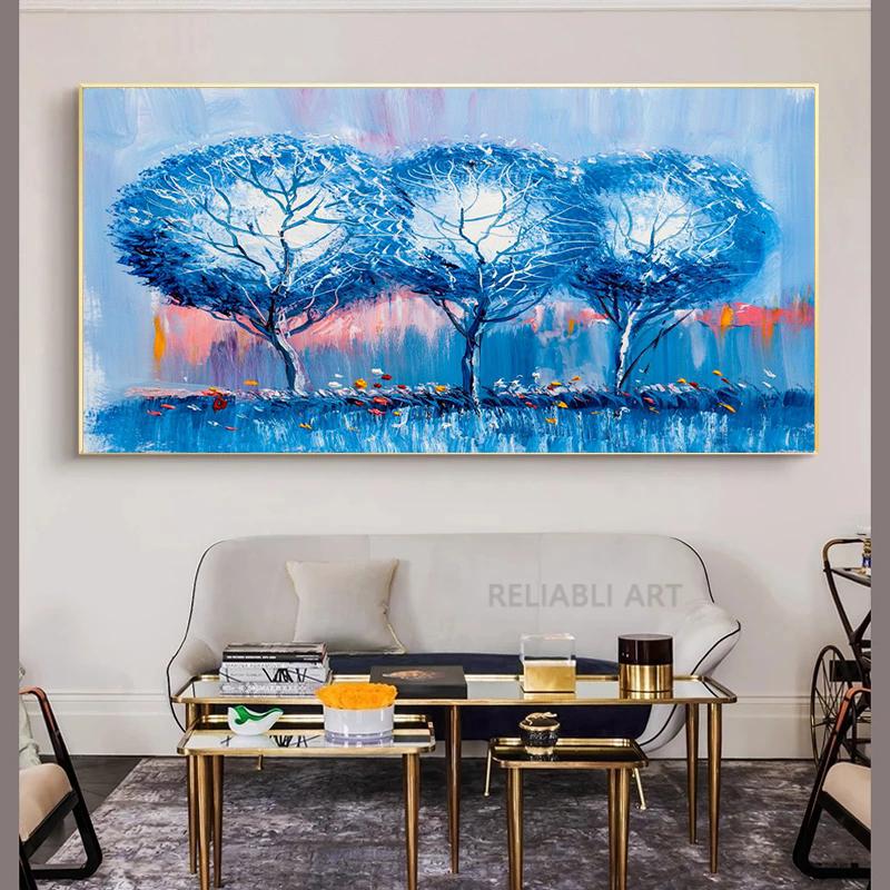 Golden Flower Abstract Home Decor Oil Painting Printed On Canvas Wall Art for Living Room Modern Posters Vintage Quadros Nordic