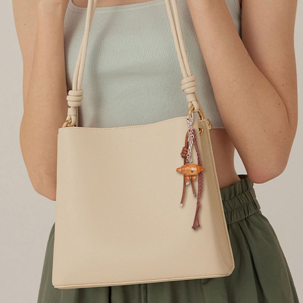 Stylish Miniature Food Themed Key Holder Bag Decoration With Braided Rope Bag Accessories For Everyday Practical Use