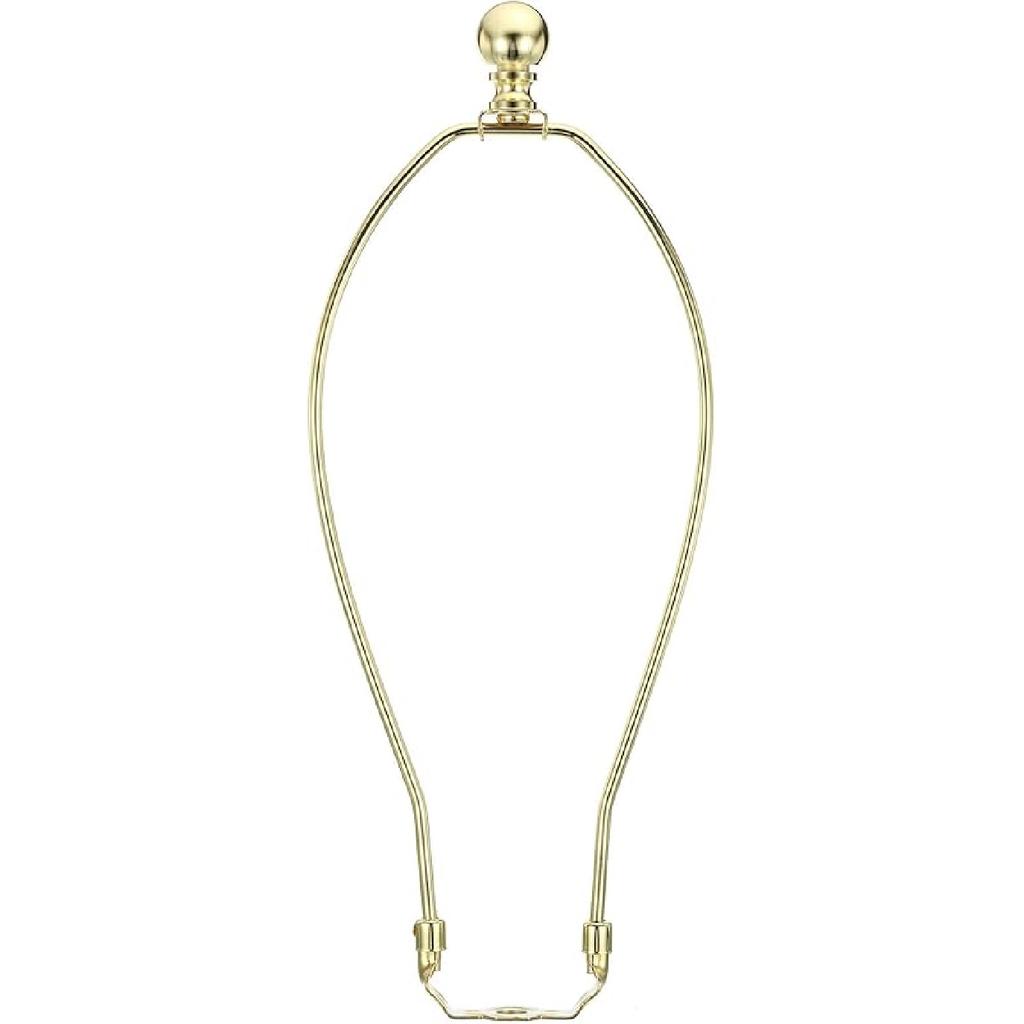 PATIKIL 9 Inch Lamp Harp Kit with Finial, 1 Set Detachable Shade Bracket Holder, DIY Lighting Accessories for Table Floor Lamps, Gold Tone